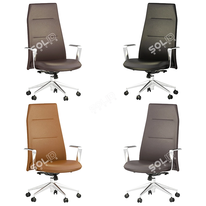 ErgoFlex Leather Office Chair 3D model image 3