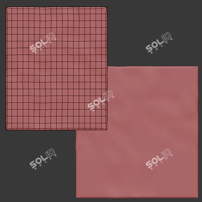 Elegant Starlight Graphite Rug 3D model image 2