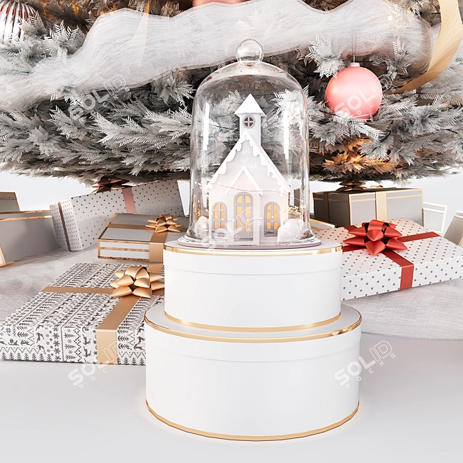 Festive Christmas Tree Set 3D model image 2