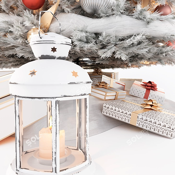 Festive Christmas Tree Set 3D model image 3