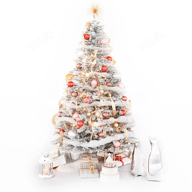 Festive Christmas Tree Set 3D model image 6