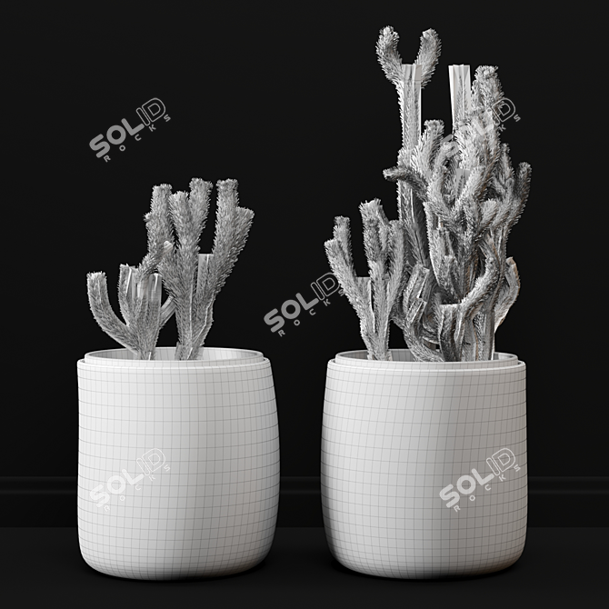 African Pattern Cactus Vase 3D model image 5
