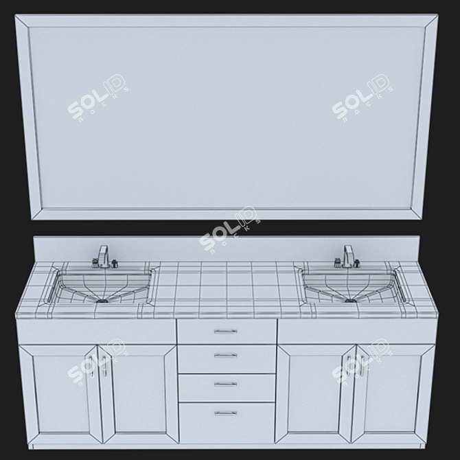 Sleek Storage Solution for Toilets 3D model image 4