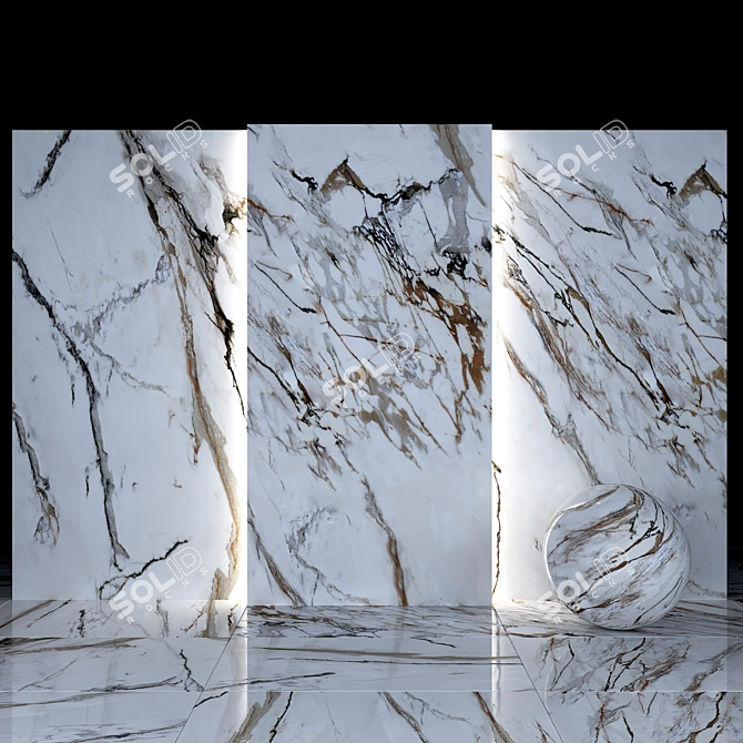 Calacatta Paonazzo 02: Luxury Marble Tiles 3D model image 1