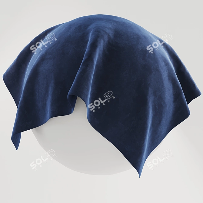 Soft Blue Velour Fabric 3D model image 1