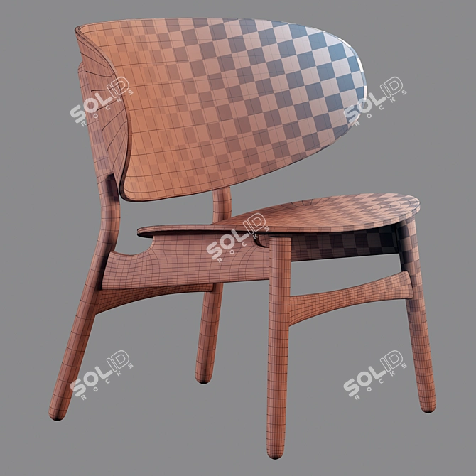 Vintage Scandinavian Design Easy Chair 3D model image 2