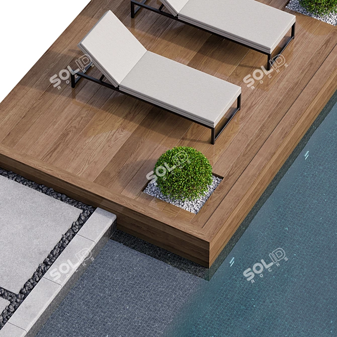 Luxury Pool 3D Model 3D model image 3