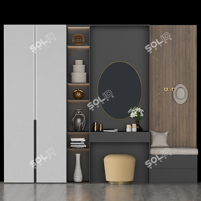 Modern Hall Furniture Set 3D model image 1