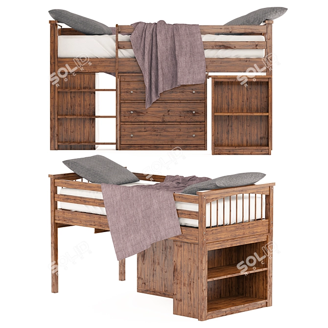 Windermere Midsleeper Bed - Fun for Kids 3D model image 2