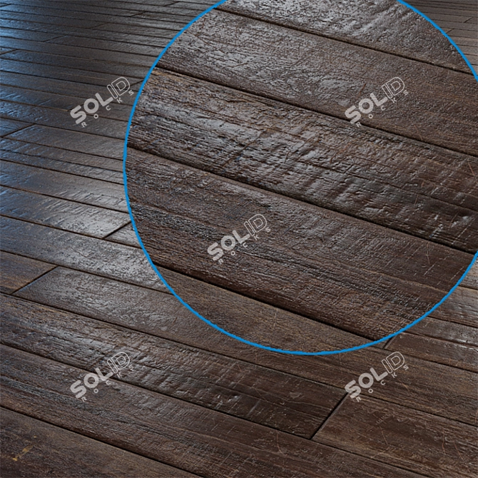 Vintage Brickbond Parquet: PBR Texture 3D model image 2