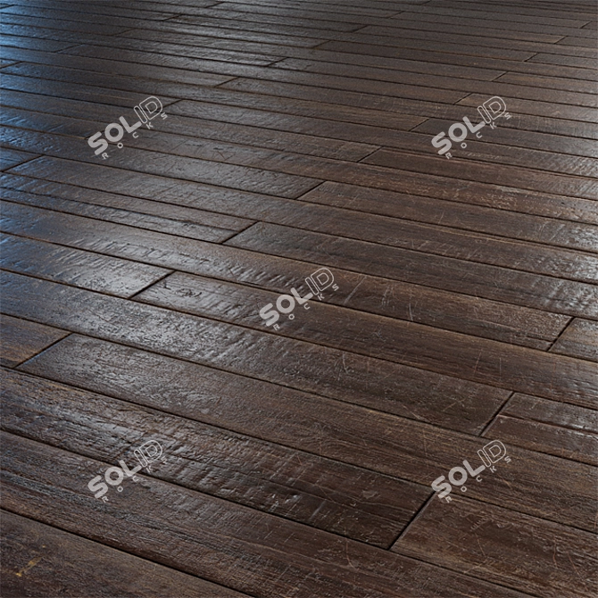 Vintage Brickbond Parquet: PBR Texture 3D model image 5