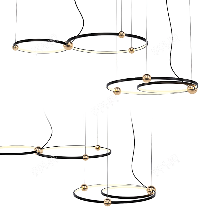 Cosmic Orbit Pendant Light 3D model image 1