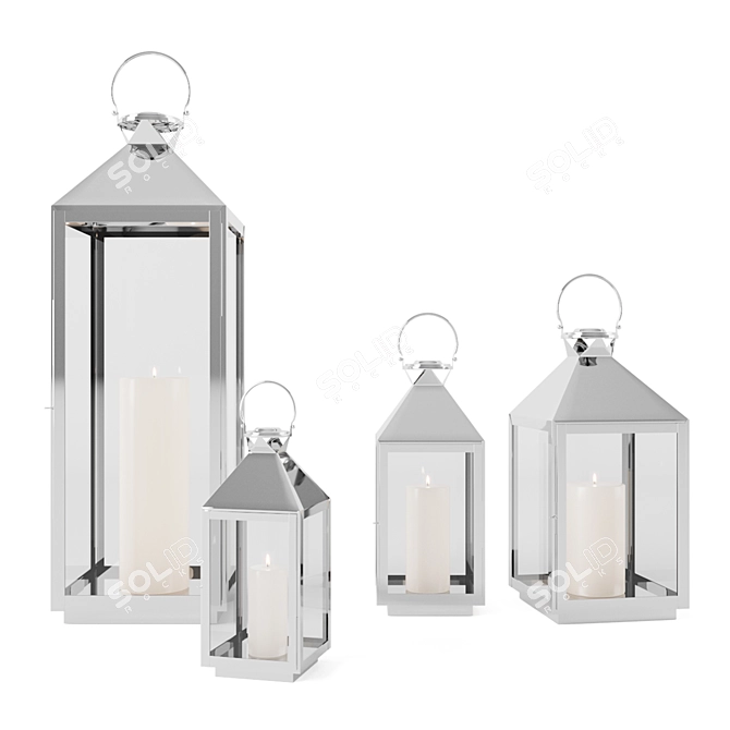 Sleek Cardiff Lantern: Minimalist Design & Warm Glow 3D model image 2