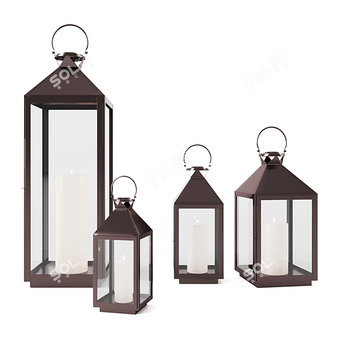 Sleek Cardiff Lantern: Minimalist Design & Warm Glow 3D model image 3