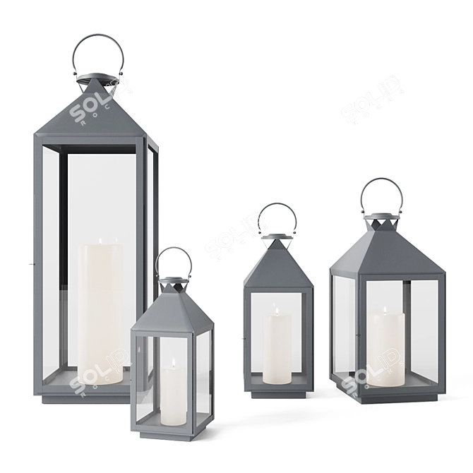 Sleek Cardiff Lantern: Minimalist Design & Warm Glow 3D model image 4