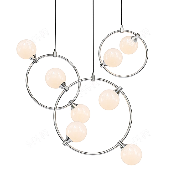 Elegant Glass Pendant Lights 3D model image 1
