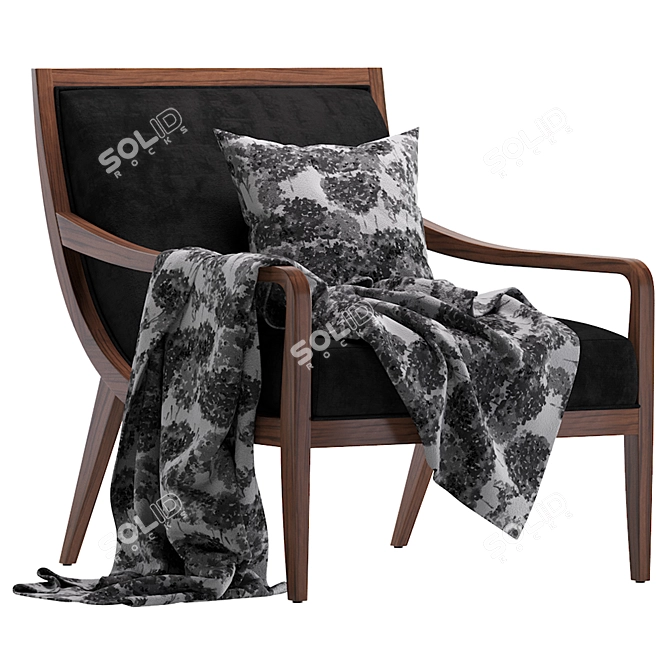 Minimalist Curved Armchair - Coco Republic Max Sparrow 3D model image 1