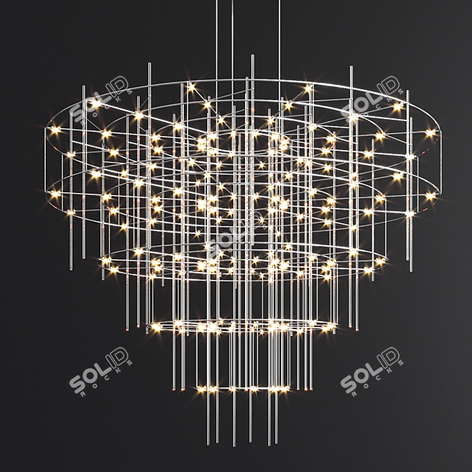 Celestial Glow: Quasar Chandeliers 3D model image 2