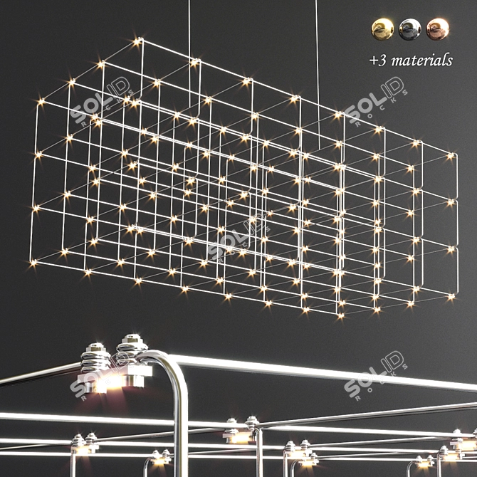 Celestial Glow: Quasar Chandeliers 3D model image 3