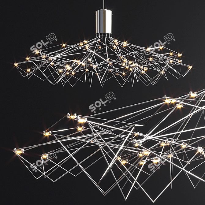 Celestial Glow: Quasar Chandeliers 3D model image 4