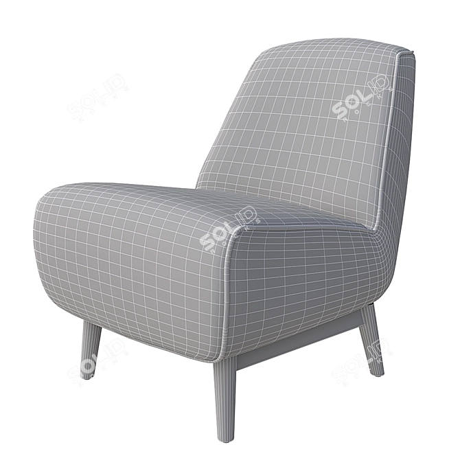 Versatile Leo Accent Chair - Customizable Colors 3D model image 5