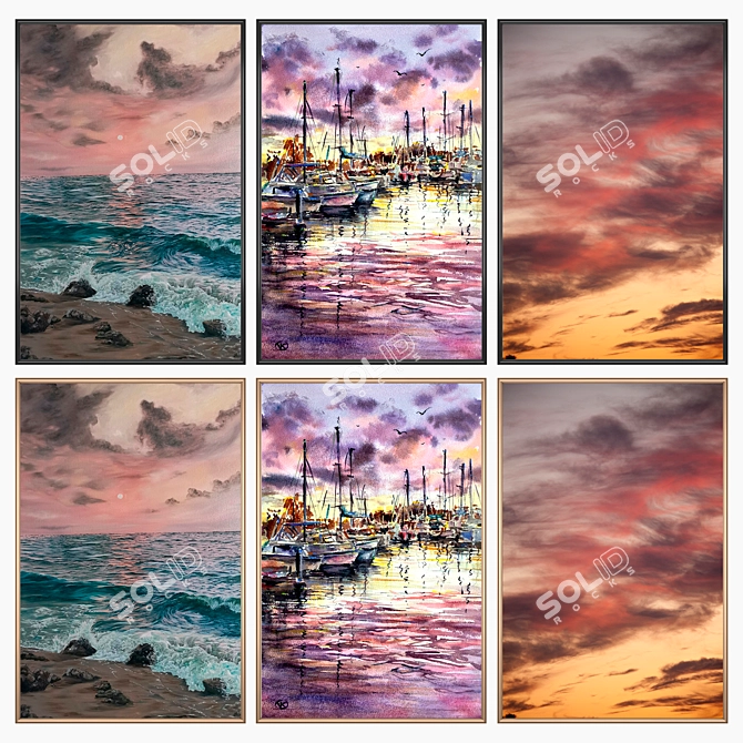 Modern Wall Paintings Set 2728 3D model image 2