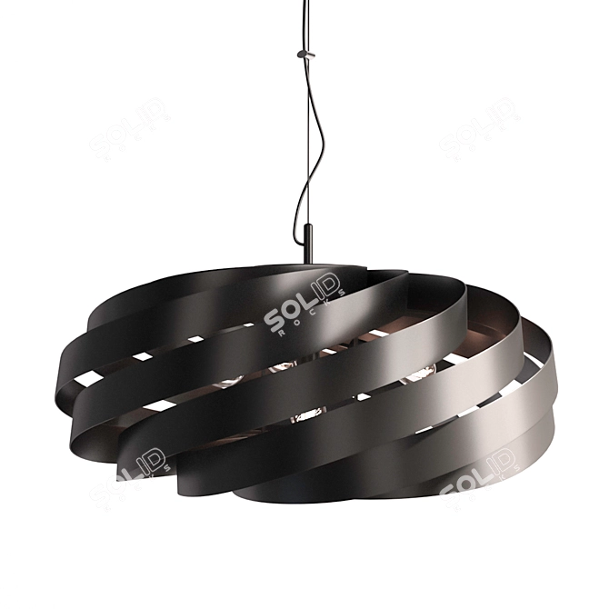 Sleek Metal Vento Pendant 3D model image 1