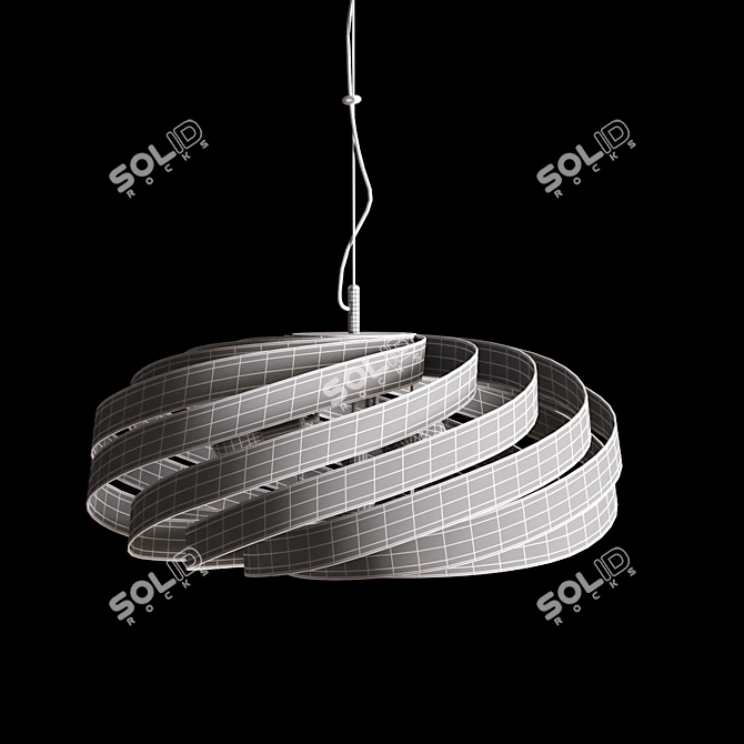 Sleek Metal Vento Pendant 3D model image 4