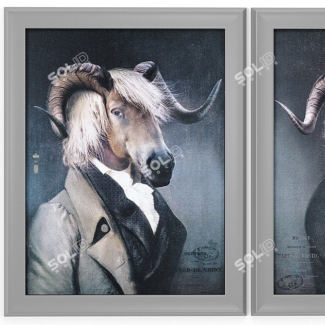 IBRIDE Frams Collection: Artistic Aluminum Paintings 3D model image 2