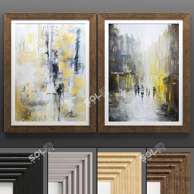  Art Frame 629: Stylish 50x70cm Frames with 4 Textures 3D model image 1