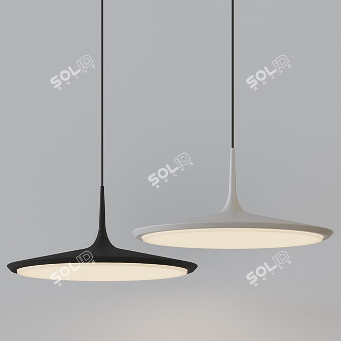 Sleek Disc LED Pendant Light 3D model image 1