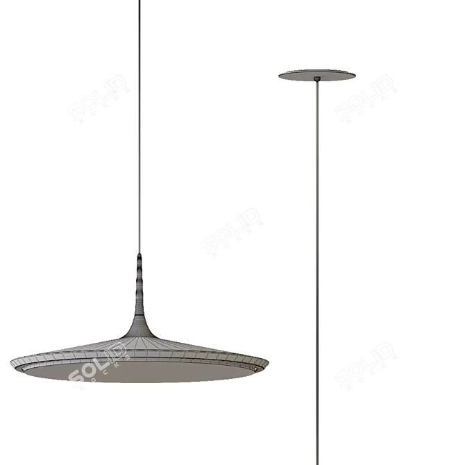 Sleek Disc LED Pendant Light 3D model image 3