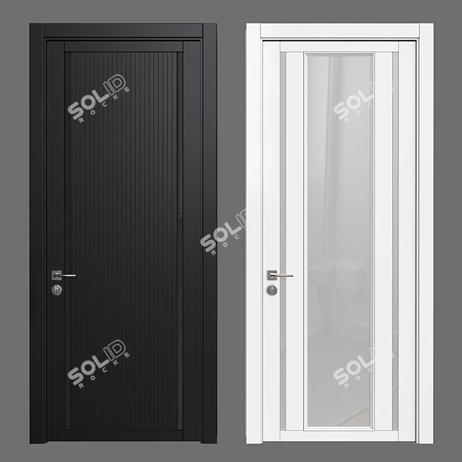 Sleek & Stylish Interior Door 3D model image 1