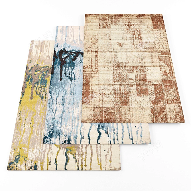 Modern Collection of 5 Trendy Carpets 3D model image 1