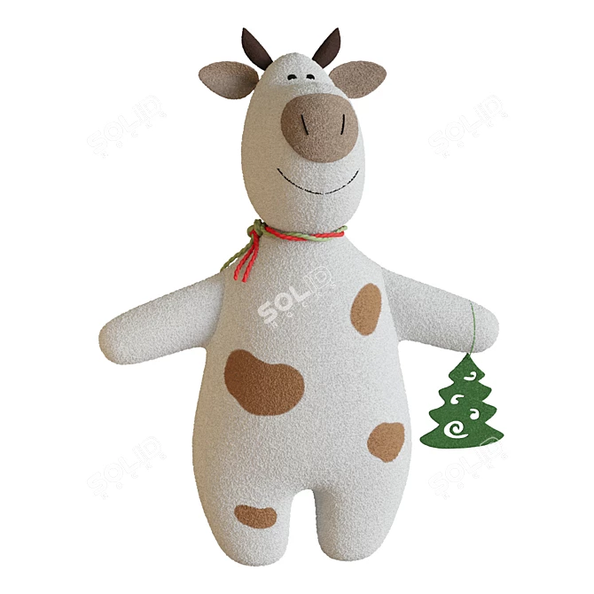 Soft Toy Bulls Set - 3 Bulls, 2 Gift Boxes, Ornament, Popper 3D model image 3