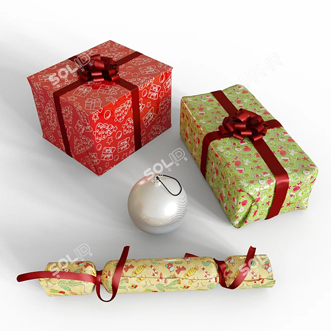 Soft Toy Bulls Set - 3 Bulls, 2 Gift Boxes, Ornament, Popper 3D model image 4