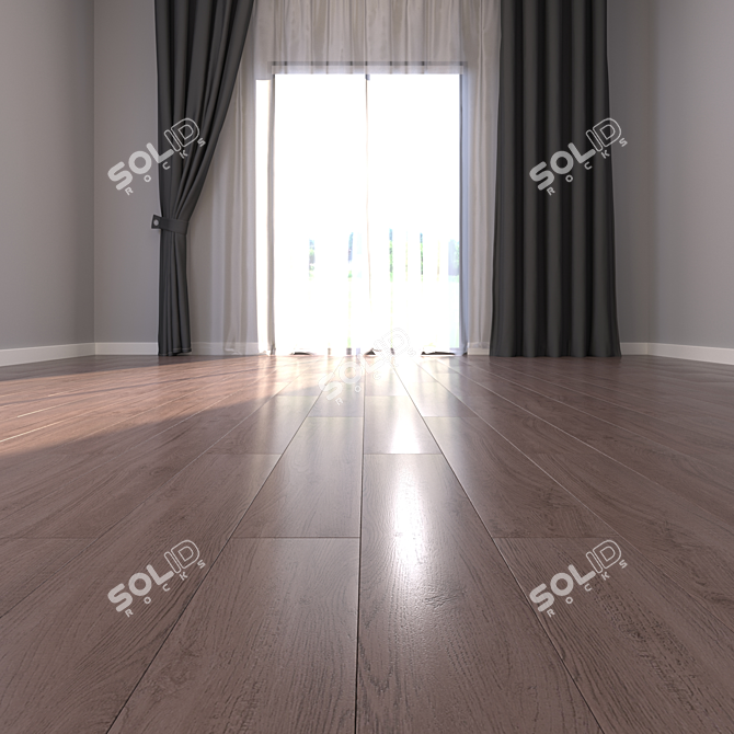 Woodbury Brown Parquet: Multi-Texture, 15x90cm 3D model image 2