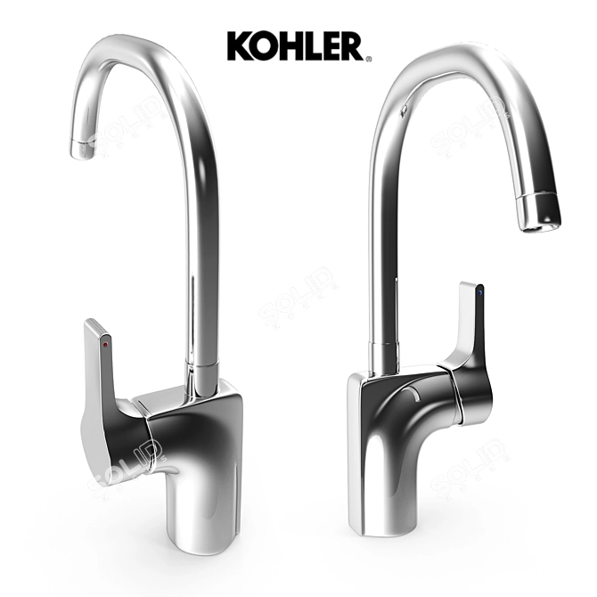 Kohler 10877D Single-Lever Sink Mixer 3D model image 1