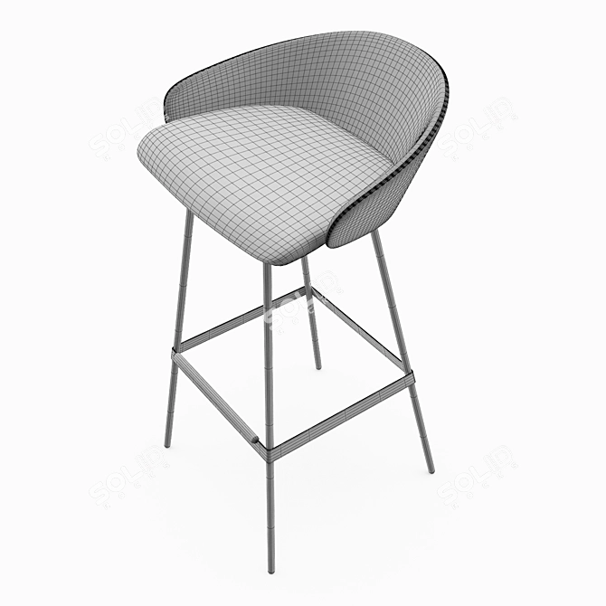 Sleek Lab Bar Chair: Karl 3D model image 2