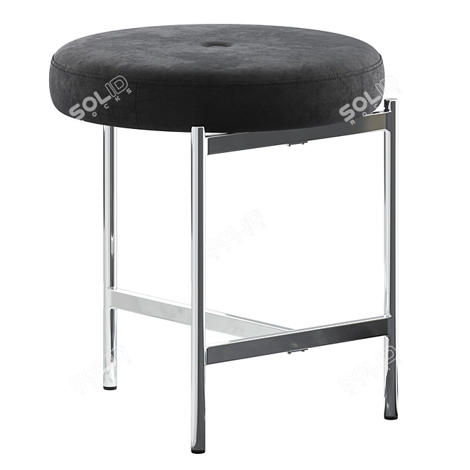 Elegant Metal Vanity Stool 3D model image 4