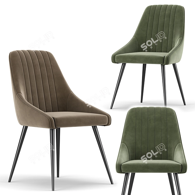 Elegant Chipman Velvet Chair 3D model image 1