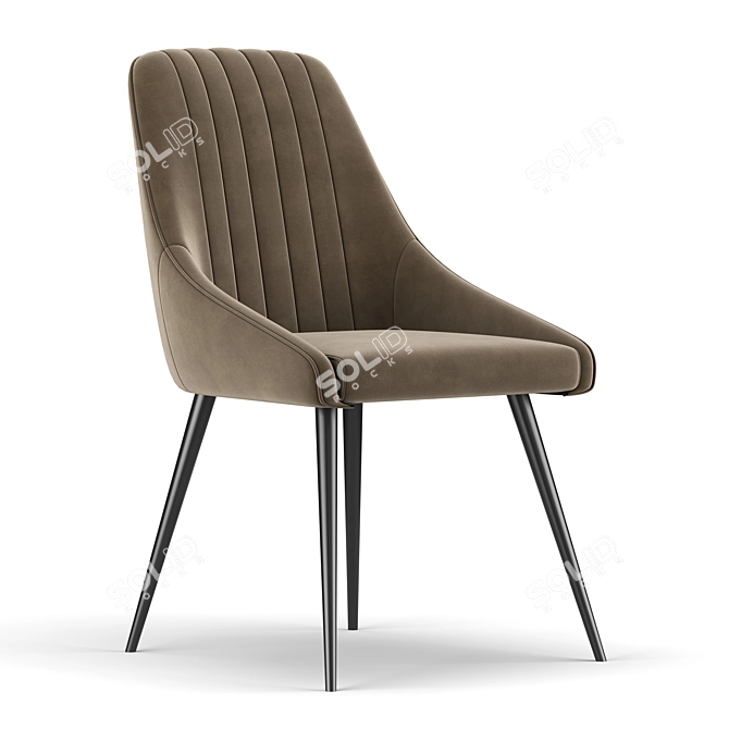 Elegant Chipman Velvet Chair 3D model image 2