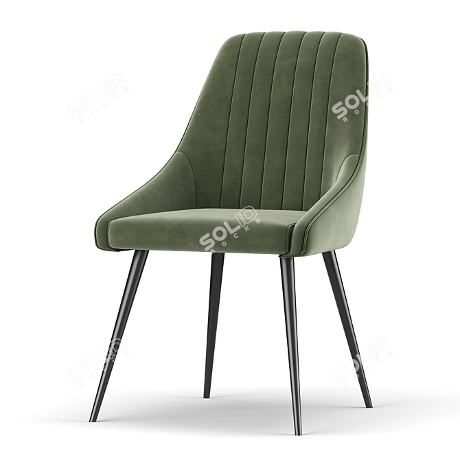 Elegant Chipman Velvet Chair 3D model image 3