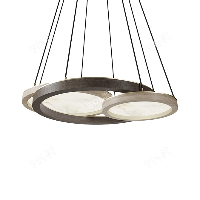 Sculptural Minimalist Ceiling Lamp 3D model image 2
