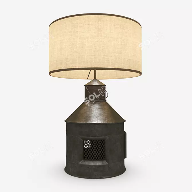 Loft-Style Custom Table Lamp 3D model image 1
