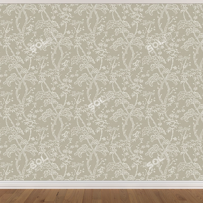 Seamless Wallpaper Set - 3 Colors 3D model image 3