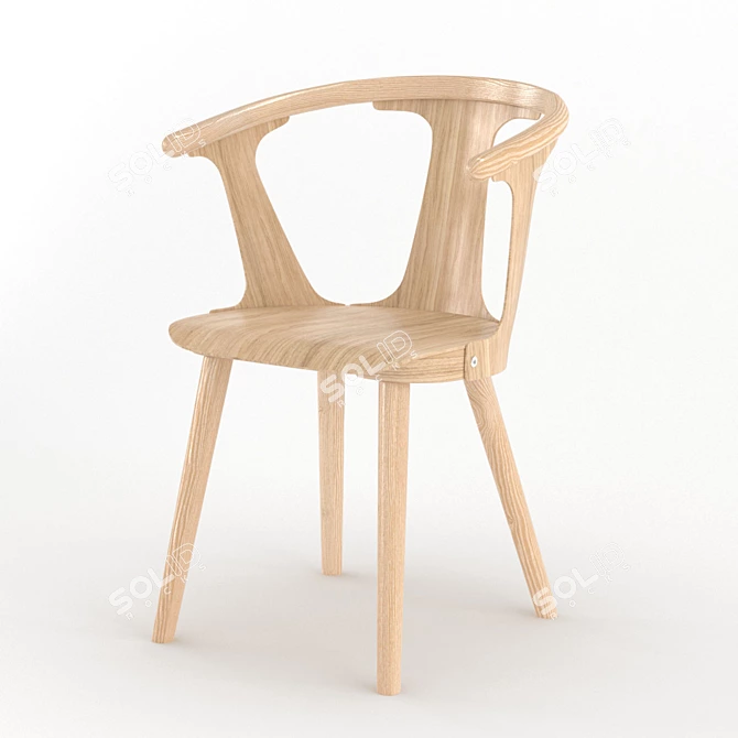 Danish Classic Wooden Chair 3D model image 1