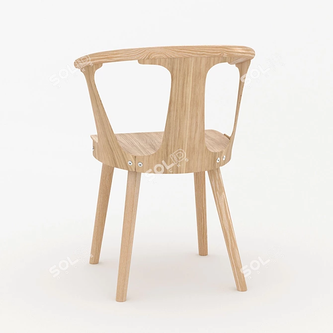 Danish Classic Wooden Chair 3D model image 3