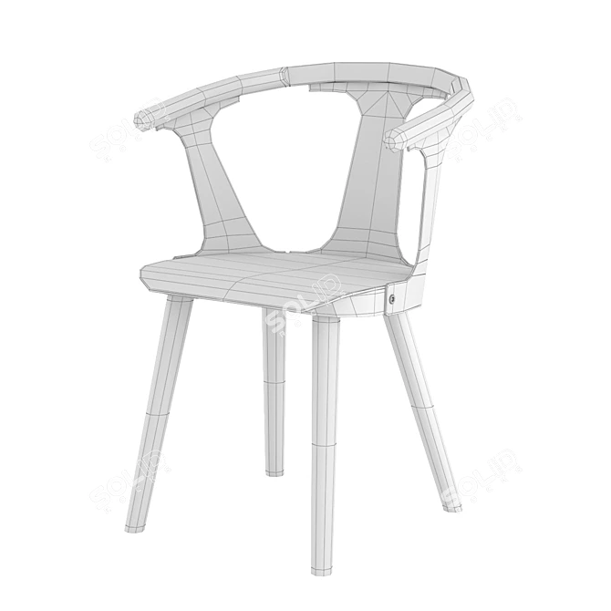 Danish Classic Wooden Chair 3D model image 4