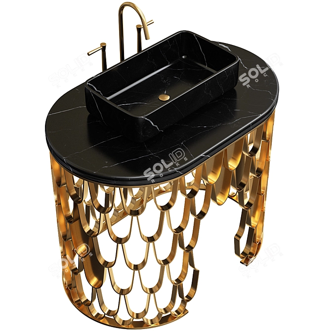 Luxurious Maison Valentina Koi Washbasin - Elegant Design 3D model image 1